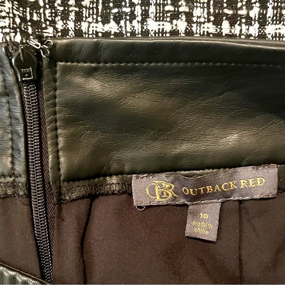 OUTBACK RED Women’s Mini Skirt with Faux Leather Trim in Black & White - Picture 6 of 10